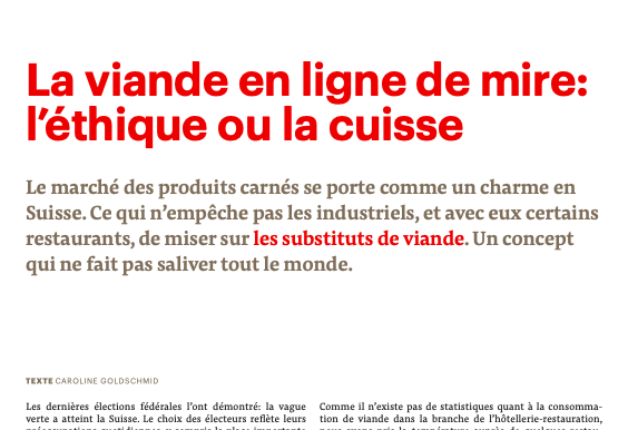 La viande en ligne de mire: l’éthique ou la cuisse